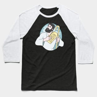 Moses with the 10 Amendments - Judaism Baseball T-Shirt